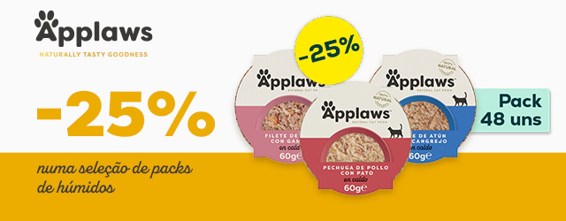 Applaws: 25% de desconto em seleção de packs de alimentação húmida para gato 48 un.