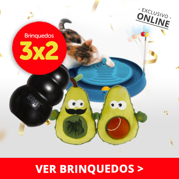 3x2 em fantástica seleção de brinquedos de cão e gato