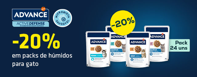 Advance: -20% numa seleção de packs de alimentação húmida para gato 24 un.