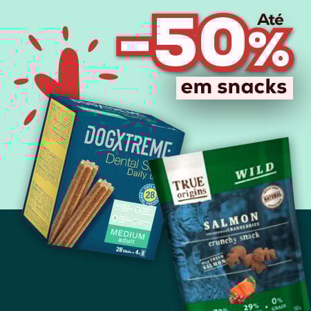 Até 50% de desconto em snacks