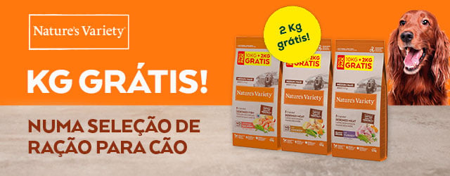Nature's Variety: 2 kg grátis numa seleção de ração para cão