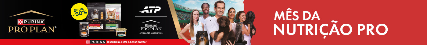 Mês de Pro Plan: -50% na 2ª unidade numa seleção de ração, e -25% numa seleção de packs de húmidos