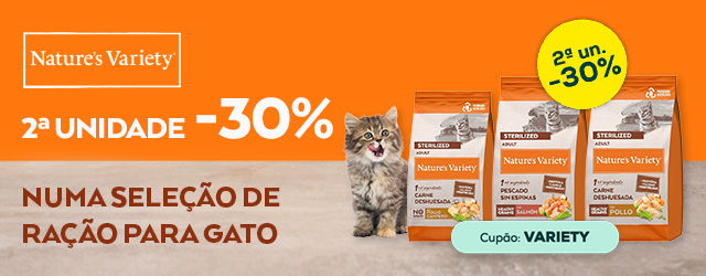 Nature's Variety: -30% na 2ª unidade numa seleção de ração para gato 3 ou 7 kg