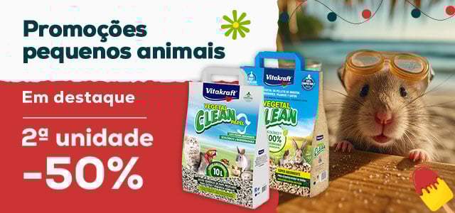 Vitakraft: -50% na 2.ª un. numa seleção de substratos para pequenos animais