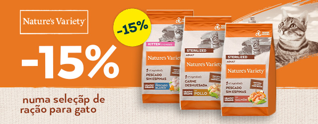 Nature's Variety: -15% numa seleção de ração para gato