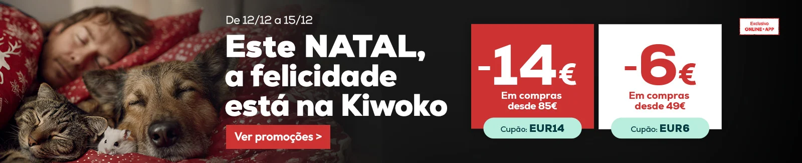 14€ de desconto em compras desde 85€ ou 6€ de desconto em compras desde 49€