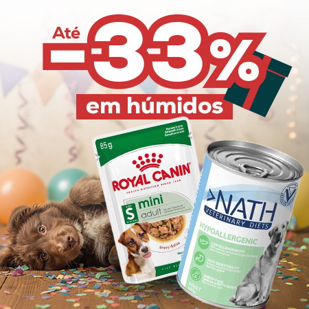 Até -33% numa seleção de alimentação húmida para cão