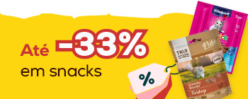 Até -33% em snacks para gato