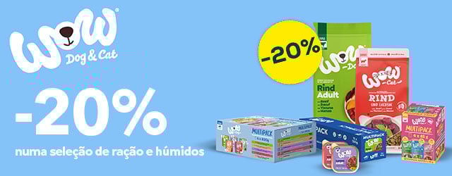 Wow Dog: 20% desconto numa seleção de ração e alimentação húmida para cão