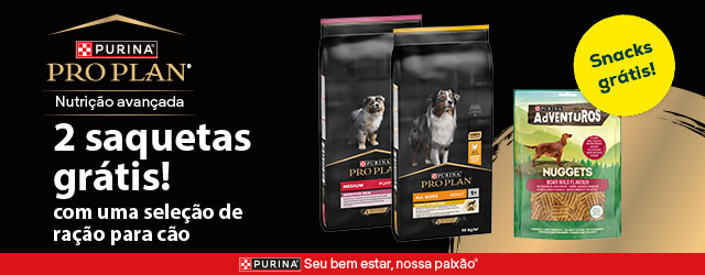 Pro Plan: 2 sacos de snacks grátis com seleção de ração para cão