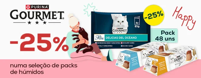 Gourmet: 25% de desconto em seleção de packs de alimentação húmida