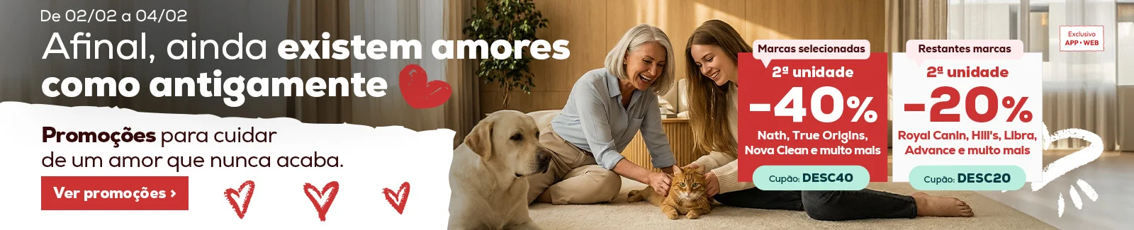 40% de desconto na 2&ordf; unidade em todas as marcas exclusivas ou 20% de desconto na 2&ordf; unidade nas restantes marcas