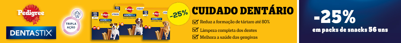 Pedigree: -25% numa seleção de packs de snacks 56 uns.