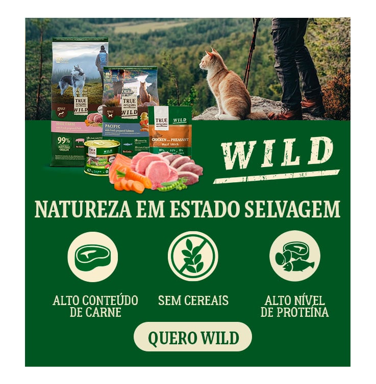 True Origins Wild: Natureza em estado selvagem com alto teor de proteína e sem cereais