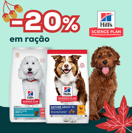 Hill's: 20% de desconto em seleção de ração para cão Hill's: 20% de desconto em seleção de ração para cão