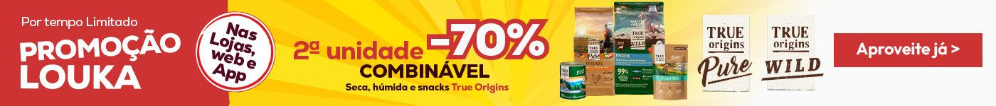 True Origins: -70% na 2ª unidade de ração, alimentação húmida e snacks para cão