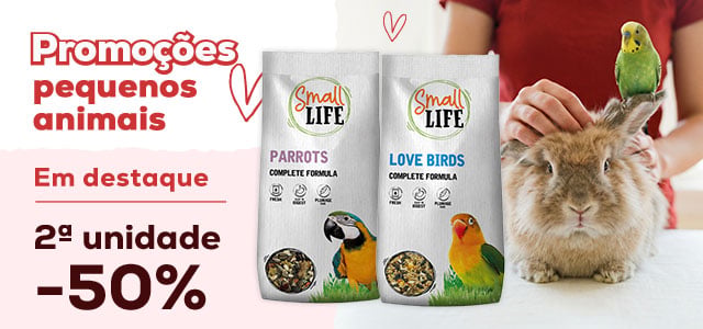 Small Life: -50% na 2ª unidade numa seleção de comida para aves