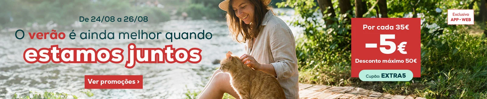 Por cada 35&euro; no carrinho, 5&euro; de desconto com o c&oacute;digo EXTRA5