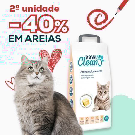 Areias: -40% na 2.ª unidade numa seleção de areias para gato