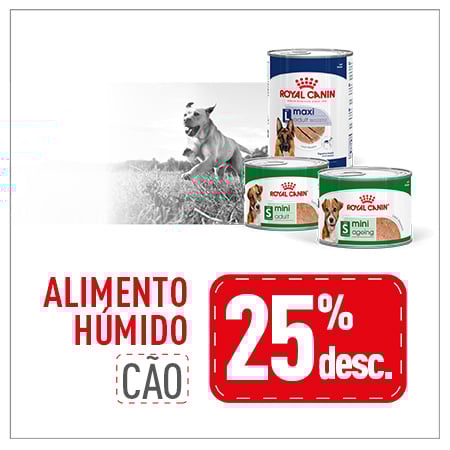 Royal Canin: 25% de desconto em seleção de packs de alimentação húmida para cão 24 un.