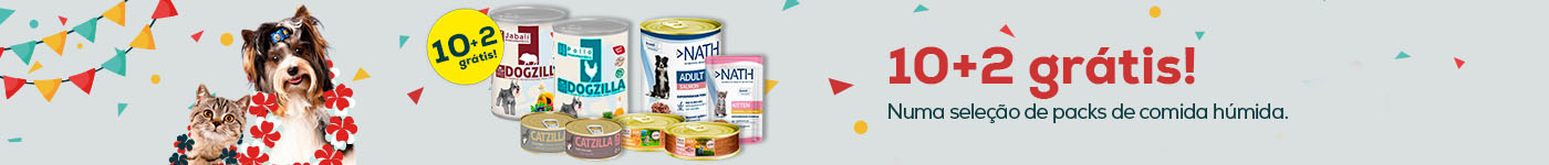 Snacks marcas exclusivas: 10 + 2 grátis em packs de 12 unidades de comida húmda das marcas Nath, True Origins Pure, Catzilla e Dogzilla