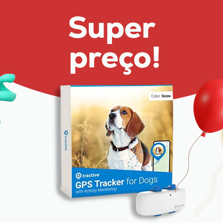 Super preço no GPS Tractive: A localização do seu companheiro a todo o momento!