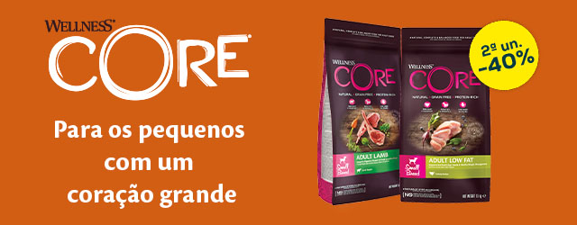 Wellness Core: -40% na 2ª unidade numa seleção de ração para cão Wellness Core: -40% na 2ª unidade numa seleção de ração para cão