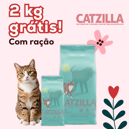 Catzilla: 2 Kilos grátis na compra de uma seleção de ração