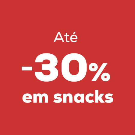 Até -30% em snacks para cão e gato