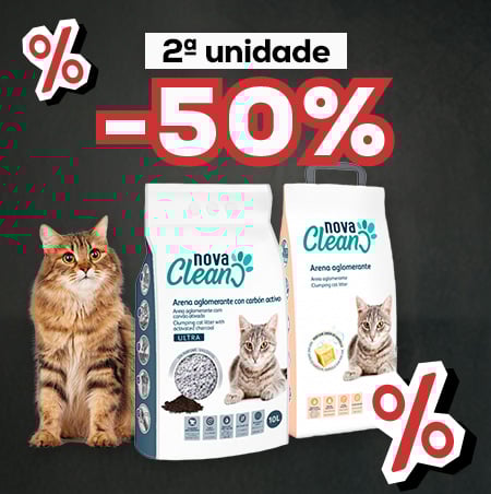 Nova Clean: -50% na 2ª unidade numa seleção de areias para gato