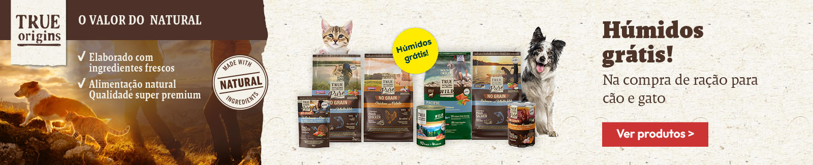 True Origins: Snack gr&aacute;tis na compra de ra&ccedil;&atilde;o para c&atilde;o e mais