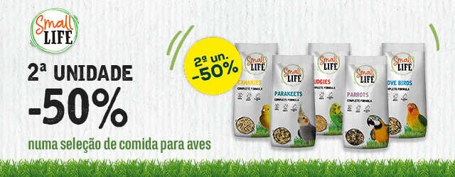Small Life: -50% na 2ª unidade numa seleção de comida para pássaros