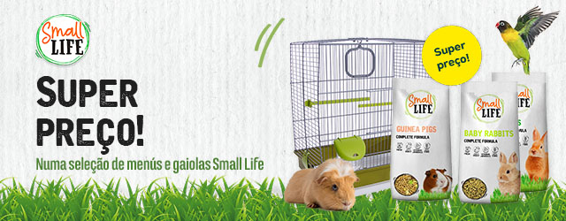 Small Life: Super preços em menu para coelhos e cobaias e em gaiolas para pássaros