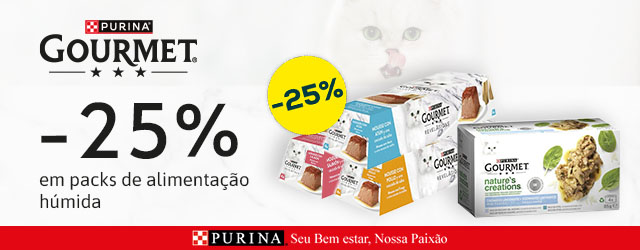 Gourmet: -25% numa seleção de packs de alimentação húmida