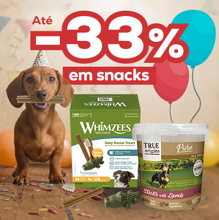 Até -33% numa seleção de snacks para cão