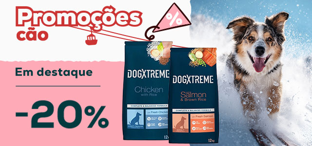 Dogxtreme: -20% numa seleção de ração 12 kg, -20% numa seleção de packs de alimentação húmida