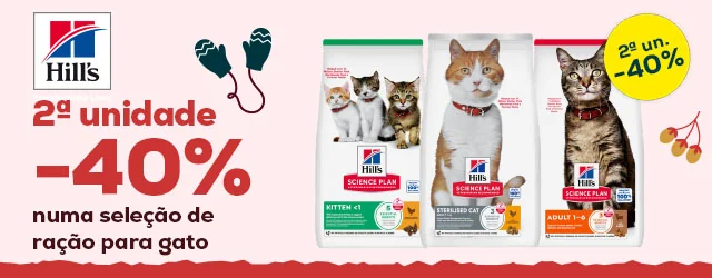 Hill's Science Plan: -40% na 2ª unidade numa seleção de ração para gato