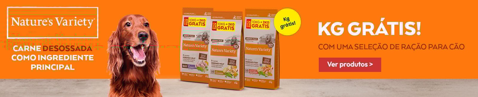 Nature's Variety: Kilos gr&aacute;tis na compra de uma sele&ccedil;&atilde;o de ra&ccedil;&atilde;o para c&atilde;o