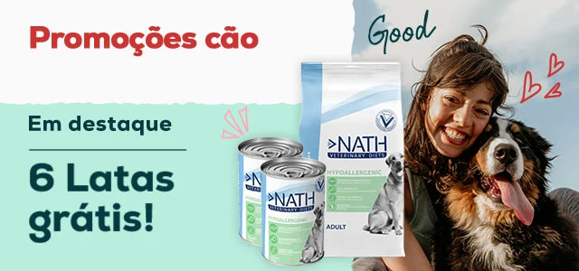Nath Veterinary Diets: 4 latas de alimentação húmida grátis com ração para cão 12 kg