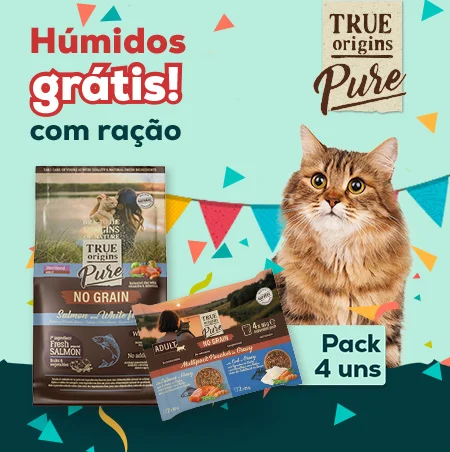 True Origins Pure: Oferta de húmidos na compra de uma seleção de ração para gato