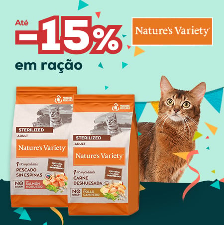 Nature's Variety: -15% numa seleção de ração para gatos de 7 kg