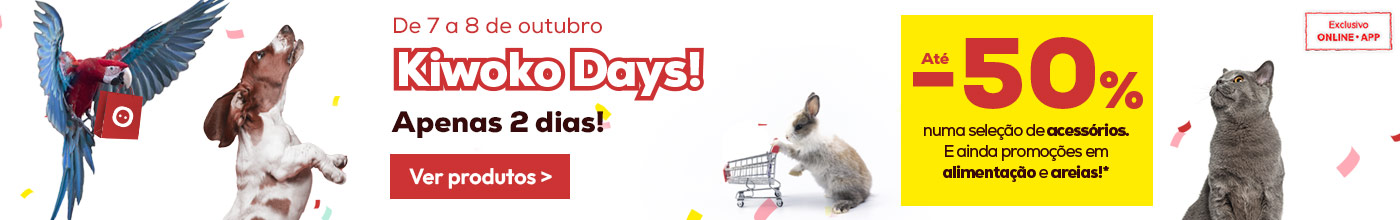 Kiwoko Days: Até -50% numa seleção de acessórios e outras promoções em alimentação e areias