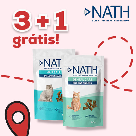 Nath: 3 + 1 grátis em seleção de snacks para gatos