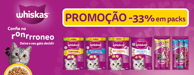 Whiskas: -33% numa seleção de snacks para gatos Whiskas: -33% numa seleção de snacks para gatos