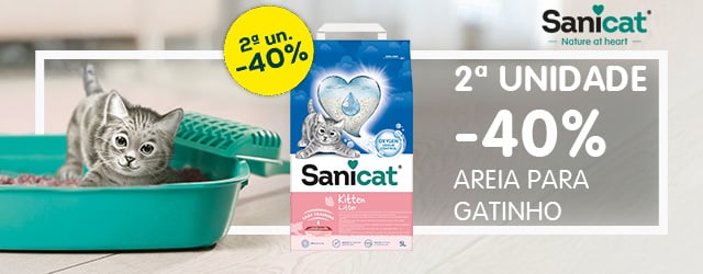 Sanicat: Areia para gatinho com -40% na 2ª unidade