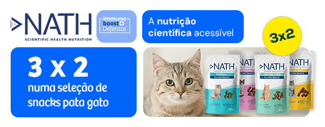 Nath: Leve 3, pague 2 numa seleção de snacks para gato