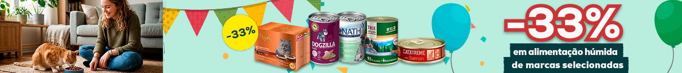 -33% em packs de alimentação húmida