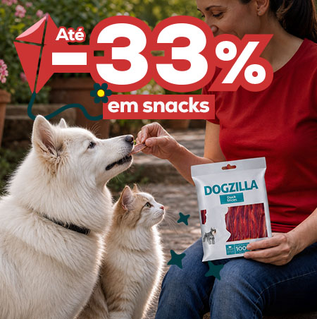 Até -33% numa seleção de snacks para cão e gato