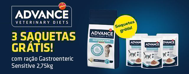 Advance Veterinary Diets: 3 saquetas de húmido grátis com ração Gastroenteric Sensitive (2,75 kg)