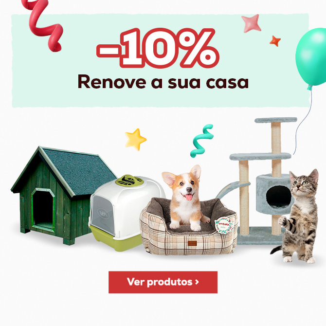Renove a sua casa: 10% de desconto em camas para cão e gato. casotas para cão, arranhadores e caixas de areia